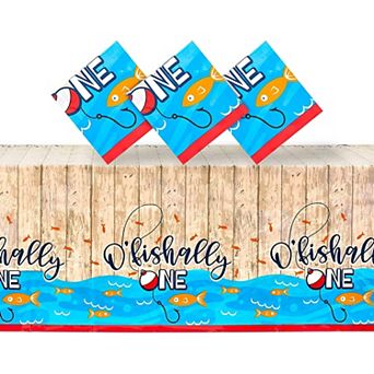 O'fishally One Tablecloth For 1st Birthday Party, Table Cover (3 Pack)