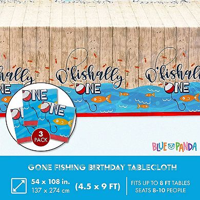 O'fishally One Tablecloth For 1st Birthday Party, Table Cover (3 Pack)