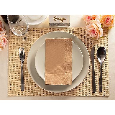 200 Brown Napkins Kraft Brown Natural Disposable Rustic Dinner, Folded 7.8"x4.4"
