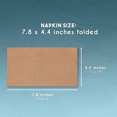 200 Brown Napkins Kraft Brown Natural Disposable Rustic Dinner, Folded 7.8"x4.4"