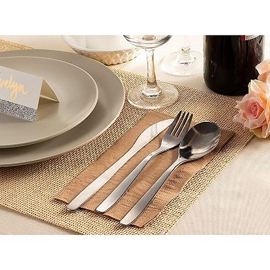 200 Brown Napkins Kraft Brown Natural Disposable Rustic Dinner, Folded 7.8"x4.4"