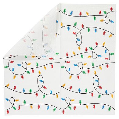 100 Ct Christmas Napkins Paper Disposable For Holiday Party Xmas Light 6.5x6.5”
