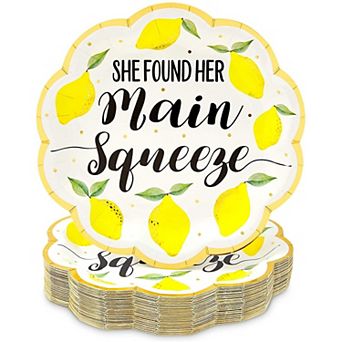 48-pack Lemon Party Plates, She Found Her Main Squeeze, 9 in