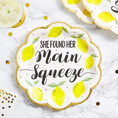 48-pack Lemon Party Plates, She Found Her Main Squeeze, 9 In