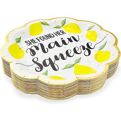 48-pack Lemon Party Plates, She Found Her Main Squeeze, 9 In