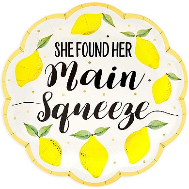 48-pack Lemon Party Plates, She Found Her Main Squeeze, 9 In