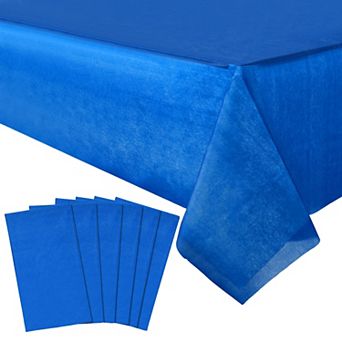 6 pc Plastic Royal Blue Tablecloth For Parties, Disposable Table Cover, 54x108"