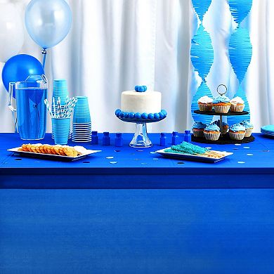 6 Pck Plastic Royal Blue Tablecloth For Parties, Disposable Table Cover, 54x108"