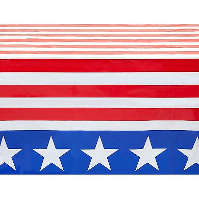 6 Pack 4th Of July American Flag Rectangle Tablecloth, Patriotic Bunting Party