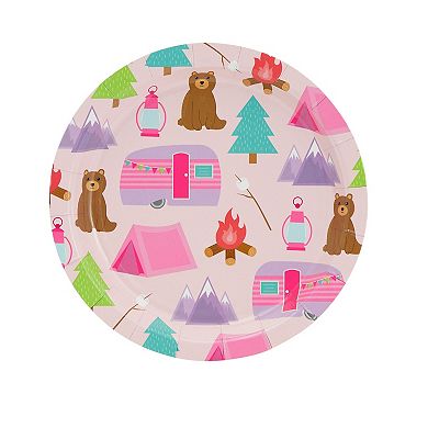 48 Pack Plates For Camping Birthday Party Supplies For Camping Party, 7 In