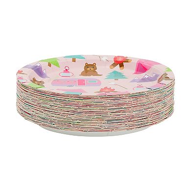 48 Pack Plates For Camping Birthday Party Supplies For Camping Party, 7 In