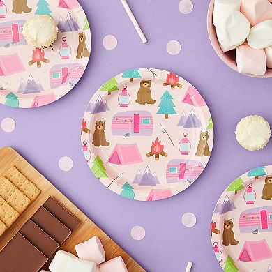48 Pack Plates For Camping Birthday Party Supplies For Camping Party, 7 In
