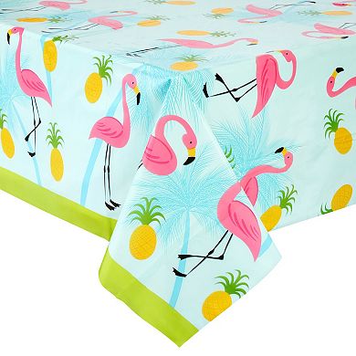 3-Pack Flamingo Pattern Tablecloth, Flamingo Themed Party Supplies, 54x108 In