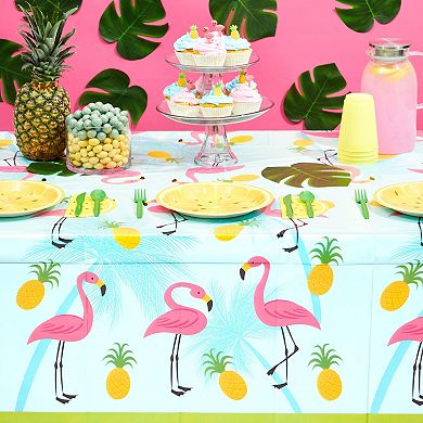 3-pack Flamingo Tablecloth For Tropical, Flamingo Party Supplies, 54x108 In