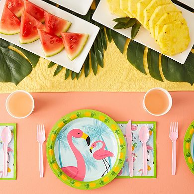 144-piece Flamingo Birthday Party Supplies, Plates, Napkins, Cups, Cutlery