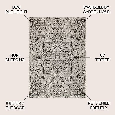 Estrella Bohemian Medallion Textured Weave Indoor/outdoor Area Rug