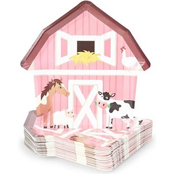 48 Barnyard Animal Party Paper Plates Farm House Birthday Baby Shower Supplies