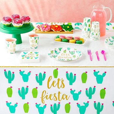 145 Pieces Lets Fiesta Party Supplies, Cactus Party Decorations, Serve 24