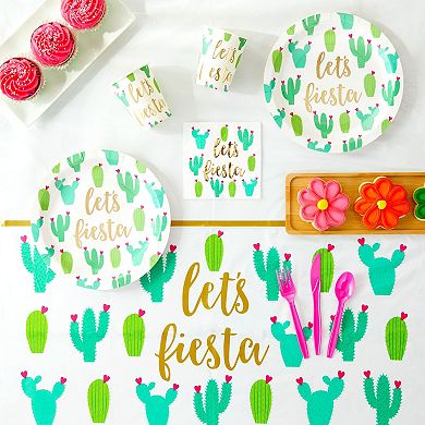 145 Pieces Lets Fiesta Party Supplies, Cactus Party Decorations, Serve 24