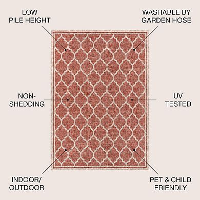 Trebol Moroccan Trellis Textured Weave Indoor/outdoor Area Rug