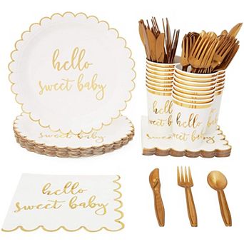 Serves 24 Hello Sweet Baby Shower Party Supplies Decorations For Kids Boys Girls