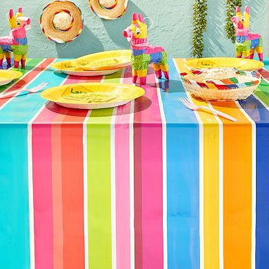 3 Pack Feliz Cumpleaños Fiesta Birthday Parties Table Cloth Cover, 54 X 108 In