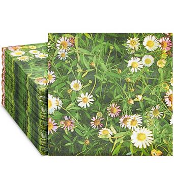 100 Pack Floral Paper Napkins For Wedding, Birthday, Spring Garden Party, 6.5 In