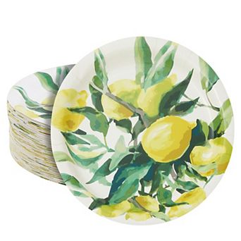 80-pack Disposable Lemon Paper Plates For Birthday Party Decorations, 9 in