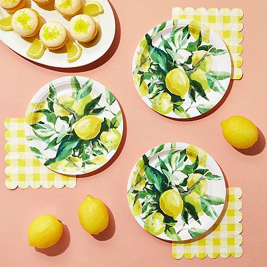 80-pack Disposable Lemon Paper Plates For Birthday Party Decorations, 9 In