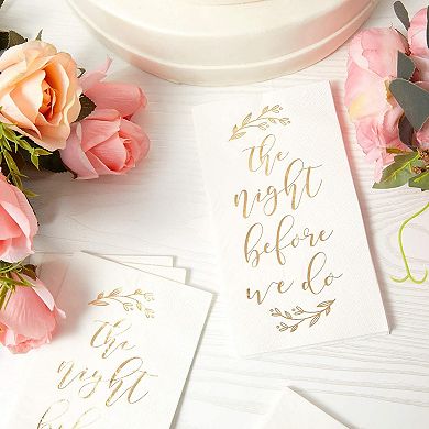100 Pack Rehearsal Wedding Napkins, The Night Before We Do, 3-ply, 4 X 8 In