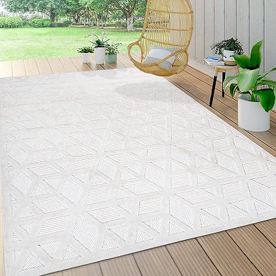 Talaia Neutral Geometric Indoor/outdoor Area Rug