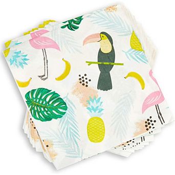 100 pc Tropical Theme Party Paper Napkins 6.5" For Birthday Tableware Decoration