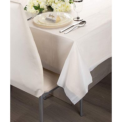 12pcs 54 X 108" Disposable Plastic Rectangular Table Covers Tablecloths White