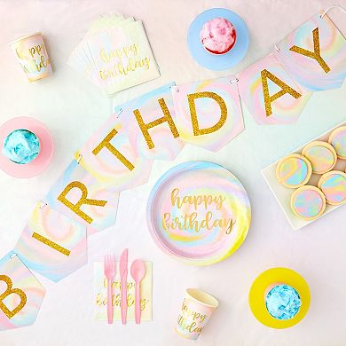 147-piece Tie Dye Birthday Party Supplies, Dinnerware Set, Decor, Serves 24