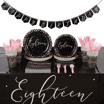 170 pc 18th Birthday Party Supplies And Decorations Set For Girls, 24 Guests