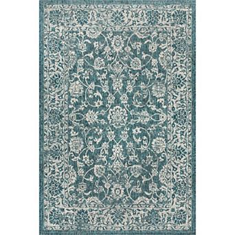 Tela Bohemian Textured Weave Floral Indoor/outdoor Area Rug