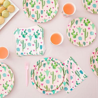 169-Piece Party Decor and Dinnerware Supplies, Cactus theme, Serves 24