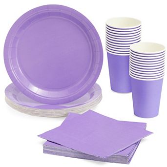 72 pc Of Purple Party Supplies For Birthday Decorations, Serves 24