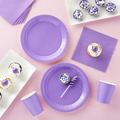 72 Pieces Of Purple Party Supplies For Birthday Decorations, Serves 24