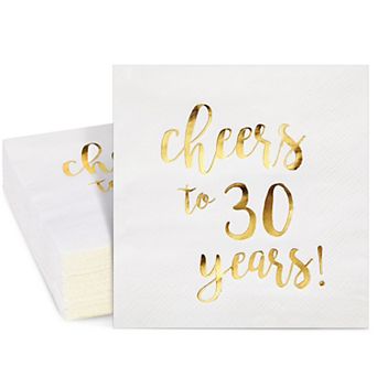 50 Pack Cheers To 30 Years Napkins For 30th Birthday, 3-ply, 5 X 5 in