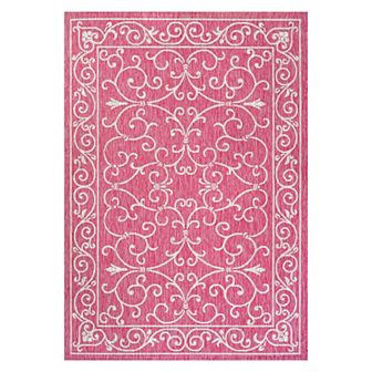Charleston Vintage Filigree Textured Weave Indoor/outdoor Runner Rug