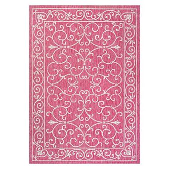 Charleston Vintage Filigree Textured Weave Indoor/outdoor Runner Rug
