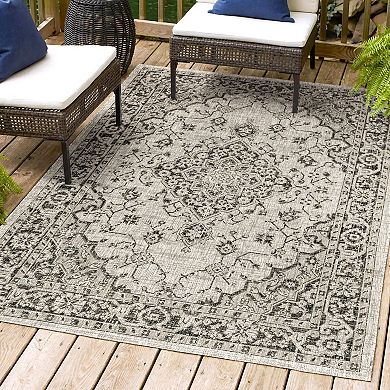 Rozetta Boho Medallion Textured Weave Indoor/outdoor Area Rug