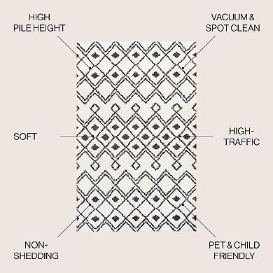 Caimari Moroccan Diamond Shag Area Rug