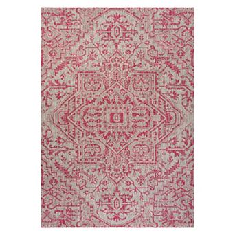 Estrella Bohemian Medallion Textured Weave Indoor/Outdoor Area Rug