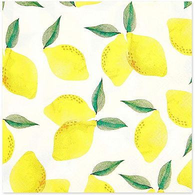 100 Pack Lemon Birthday Party Cocktail Napkins (5 In)