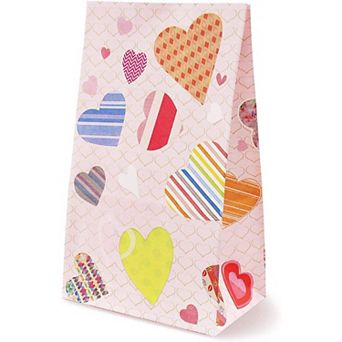 24x Valentines Day Gift Goodie Bags Cute Heart Pattern Heart For Wrapping 5x9x3"