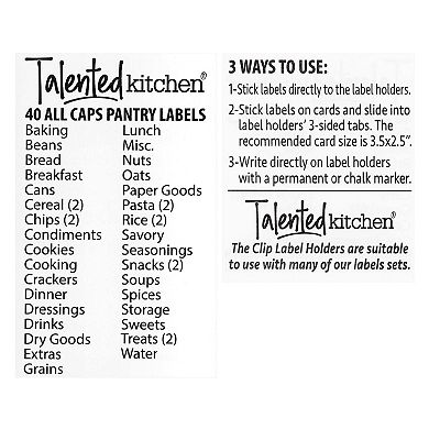 8 Pcs Metal Basket Labels Clip On Holders With 40 Pantry Labels