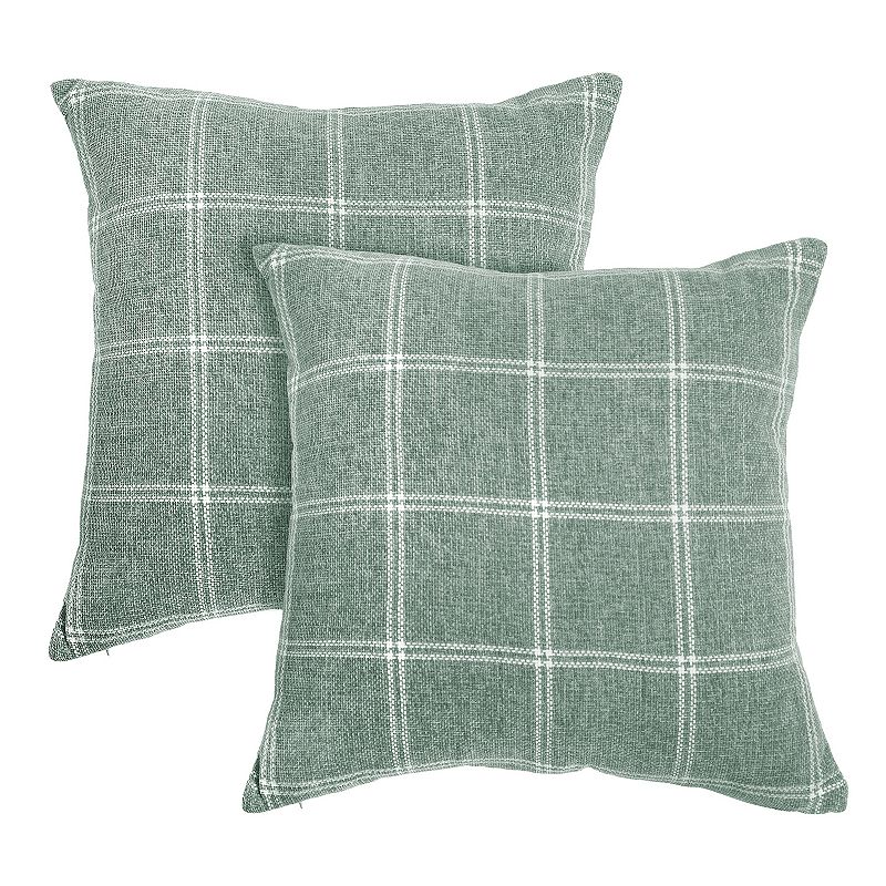 Sheffield Home Woven Chenille Throw Pillows 2-piece Set, Sage White