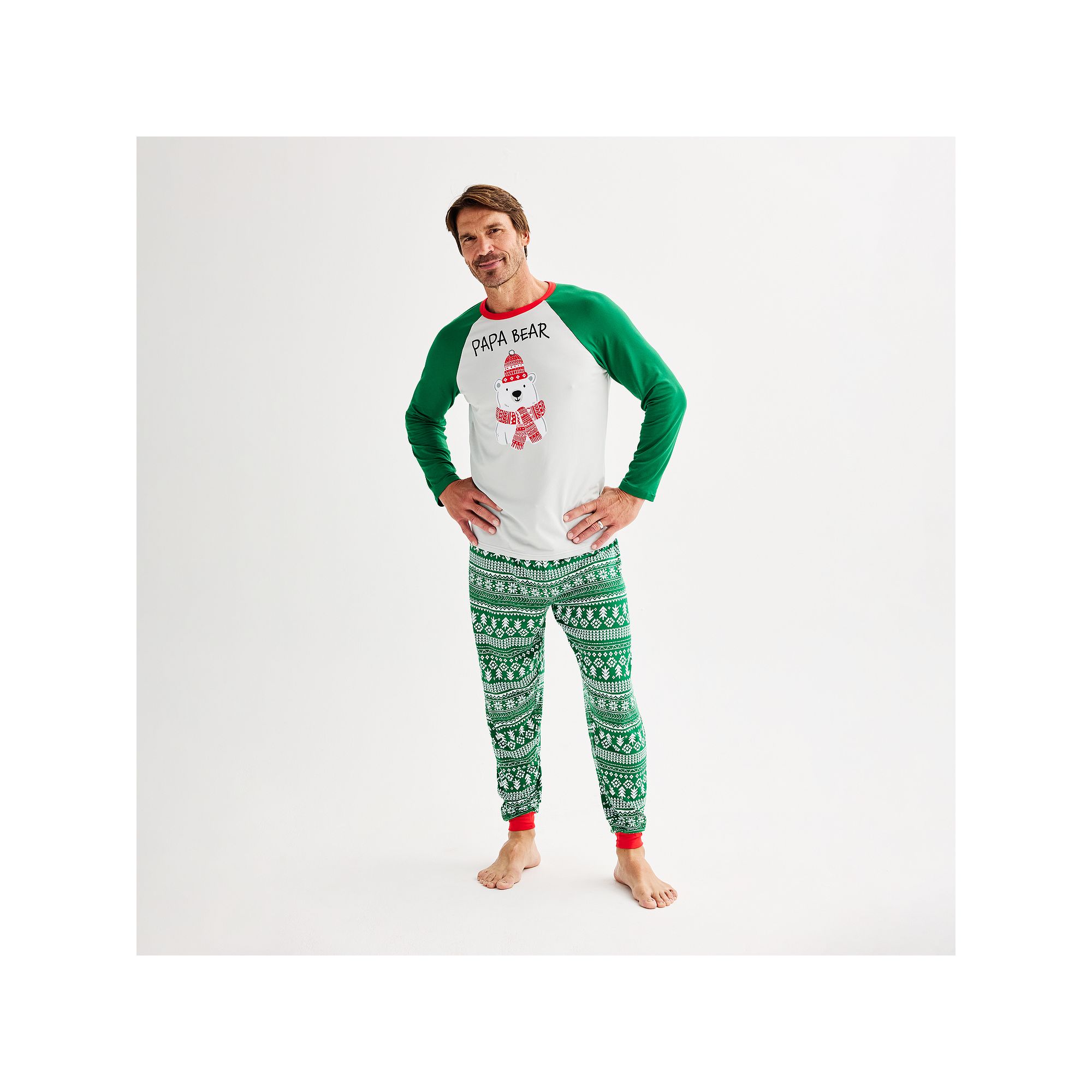Mens Jammies For Your Families® Bear Pajama Top & Pajama Bottoms Set, Siz